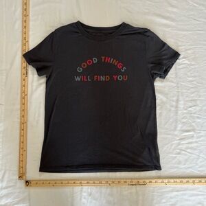 Z Supply TShirt Womens Medium Black PTZ34552E Graphic Tee Short Sleeves